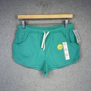 Cat & Jack Girls Shorts Elastic Band Drawstring Pockets Green Size XL NWT